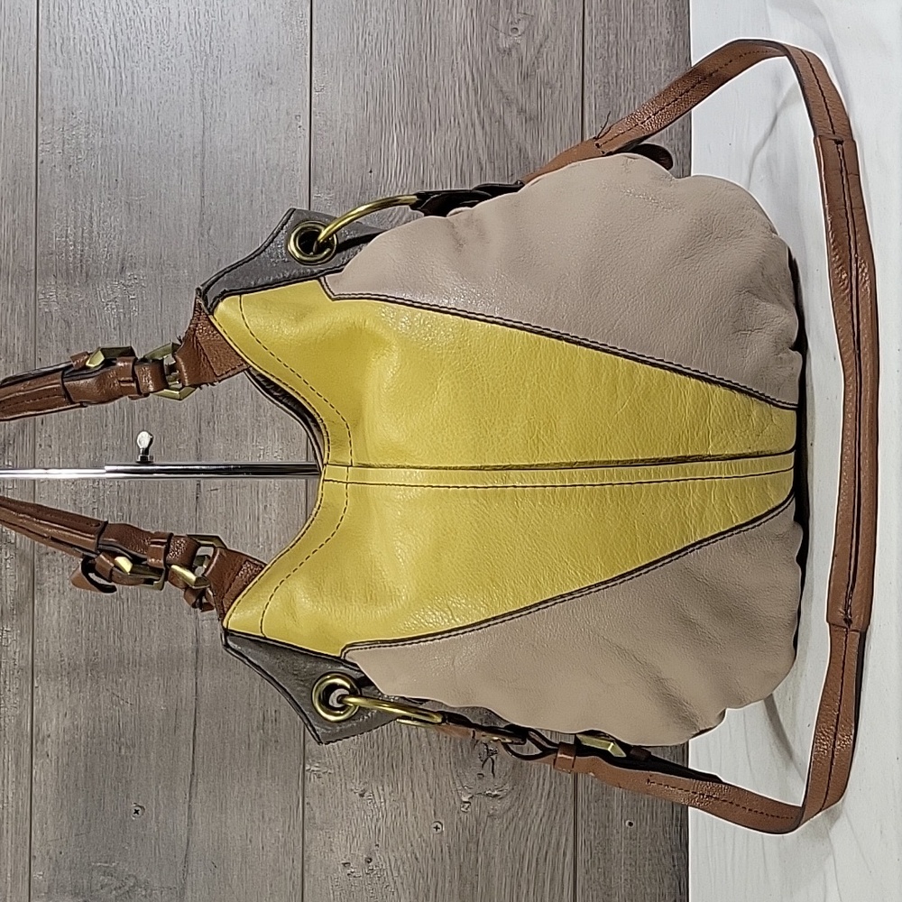 OrYANY Yellow and Tan Leather Bag - Picture 5 of 16